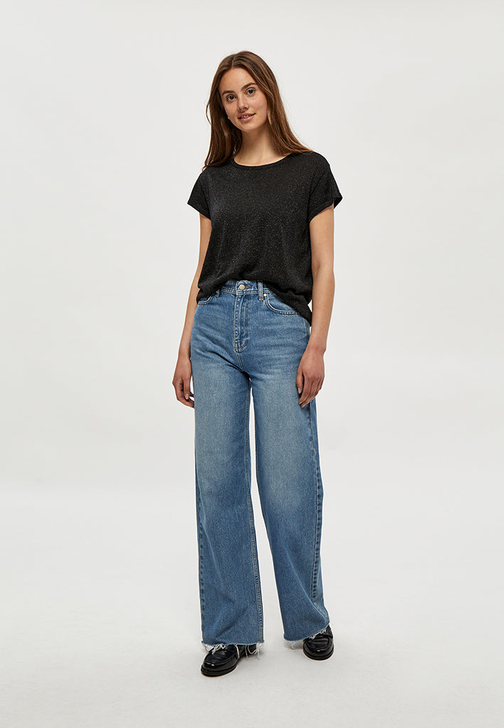 Minus MSCarlina Knit T-Shirt T-Shirt 356 Black Metallic