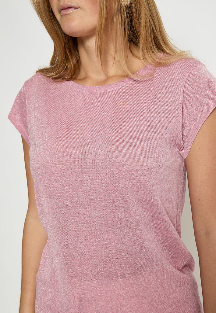 Minus MSCarlina Knit T-Shirt T-Shirt 4019MET Prism Pink Metal.