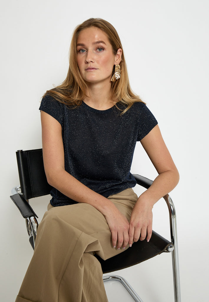 Minus MSCarlina Knit T-Shirt T-Shirt 5270MET Black iris Metal.