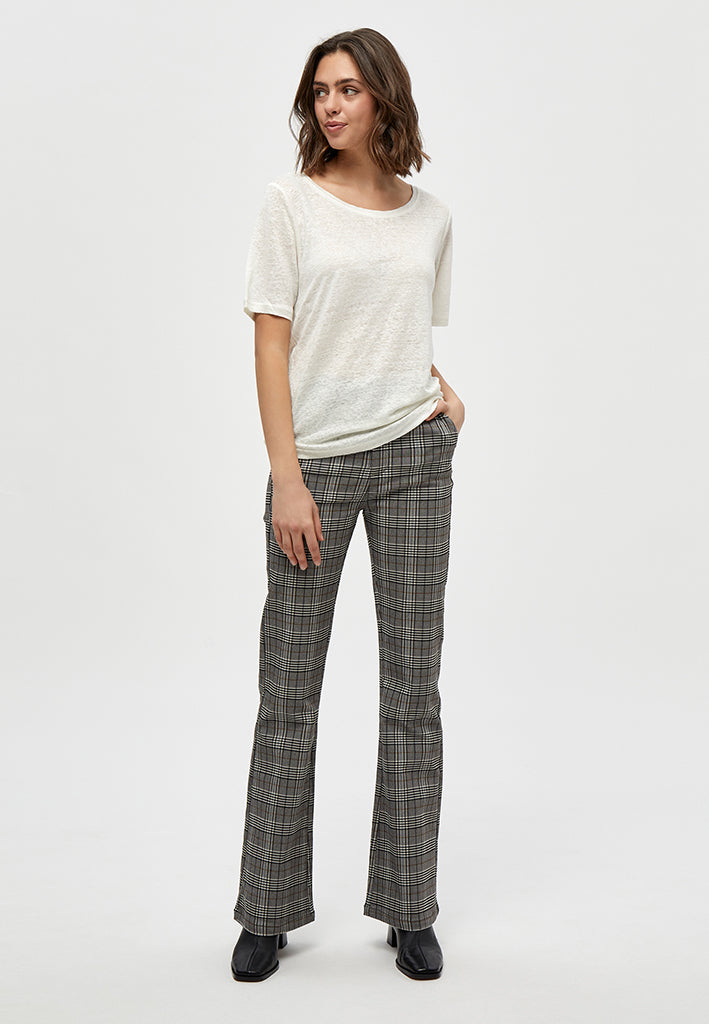 Minus MSCarma Check Flared Pants Pant 9448C Wood Smoke Checked