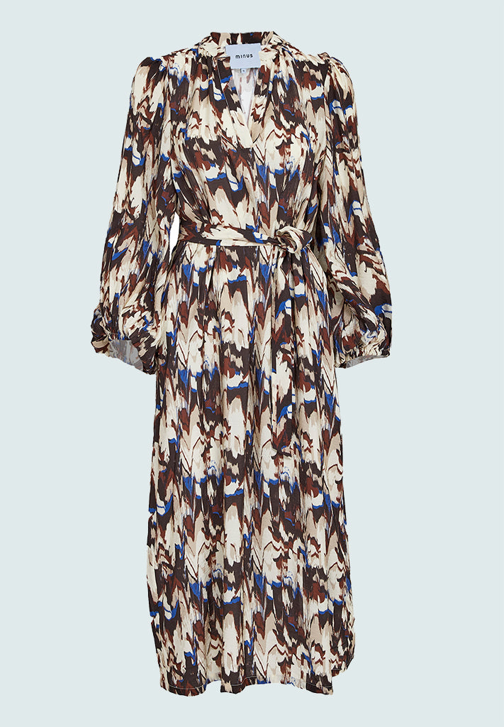 Minus MSCassandra Midi Dress Dress 5061P Madder Brown Print
