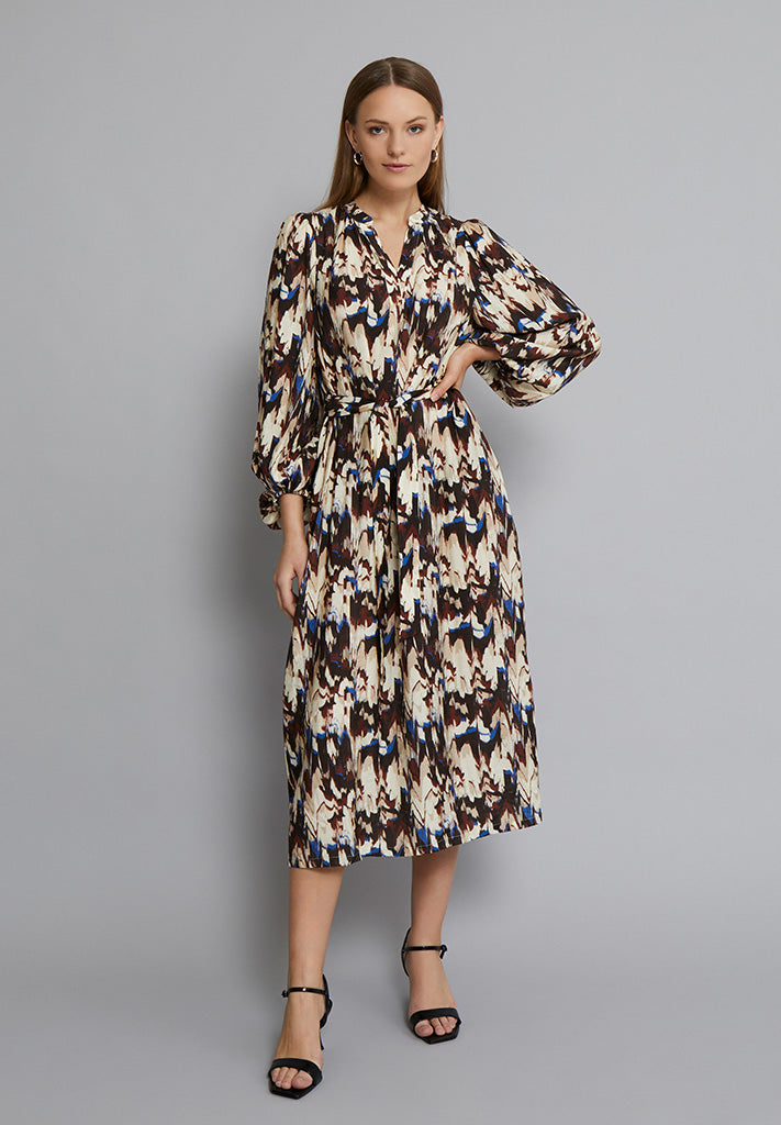 Minus MSCassandra Midi Dress Dress 5061P Madder Brown Print