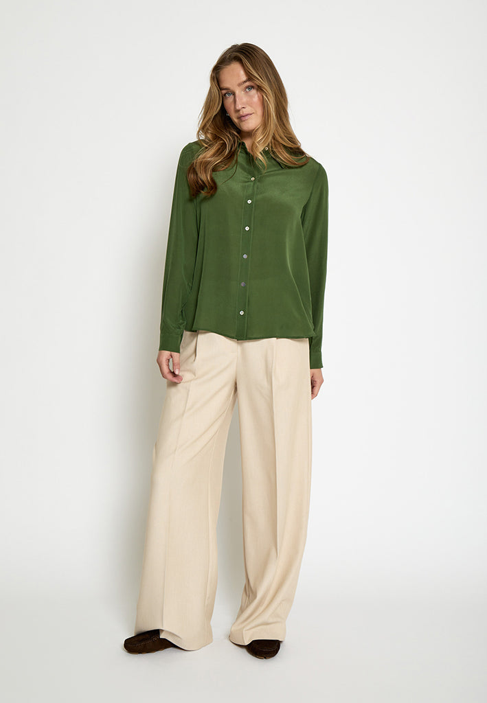 Minus MSCaty Silk Shirt Shirt 3835 Rifle Green