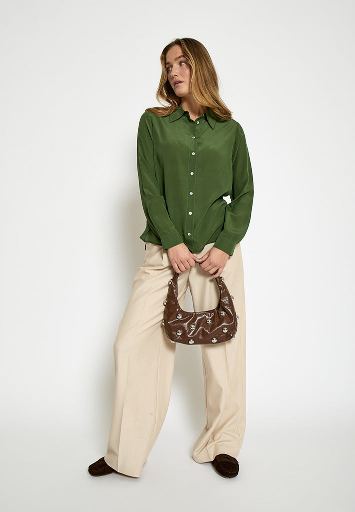Minus MSCaty Silk Shirt Shirt 3835 Rifle Green