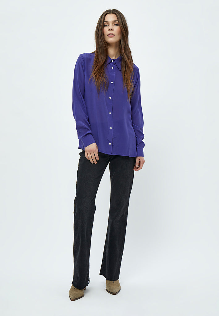 Minus MSCaty Silk Shirt Shirt 518 Dress Blues