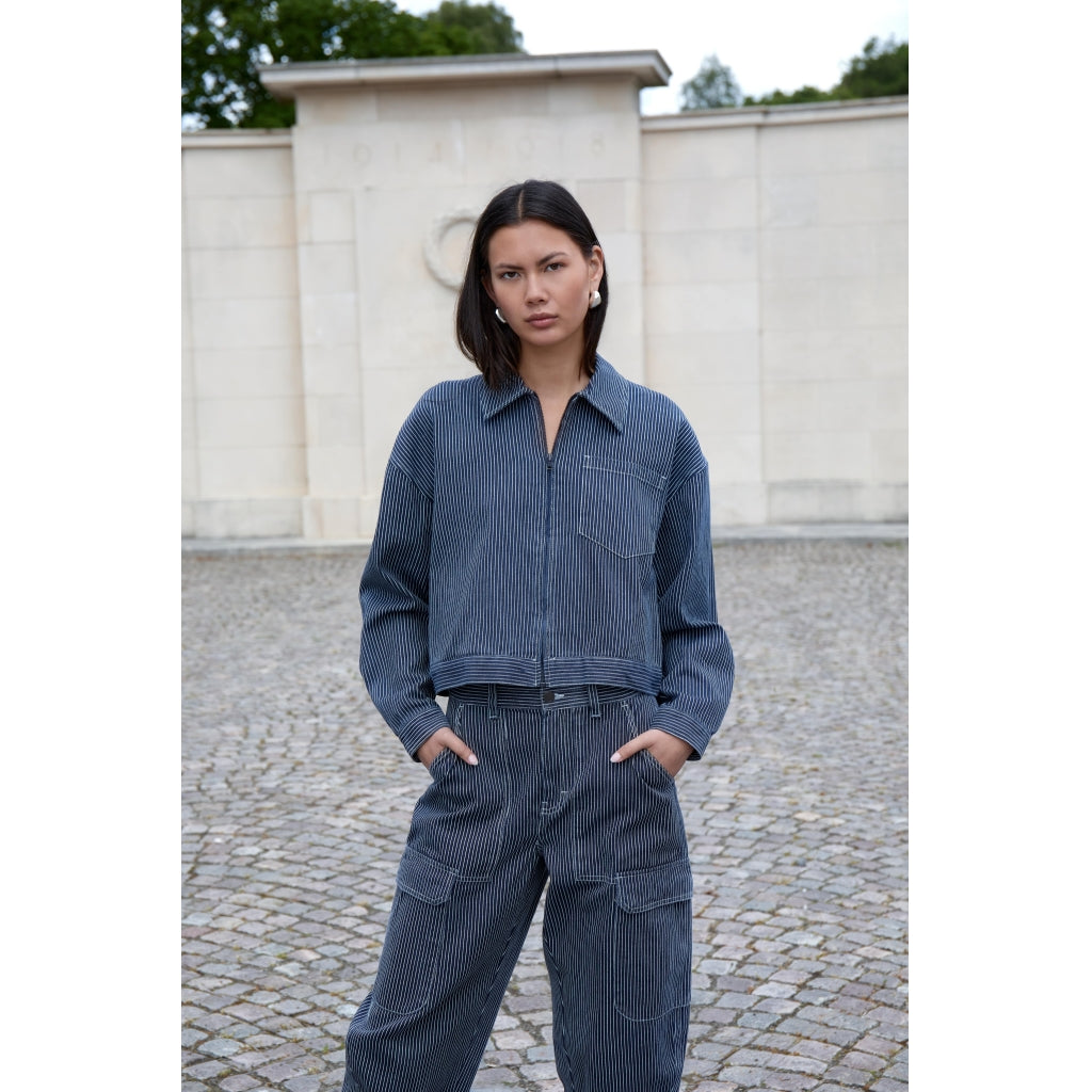 Minus MSChanni Mid Waist Pant Pant 537S Dark Denim Stripe