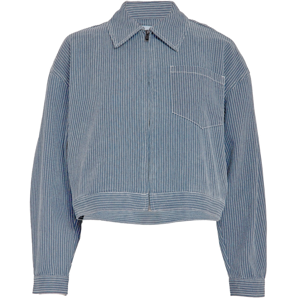 Minus MSChanni Short Jacket Jacket 001S Light denim Strip.