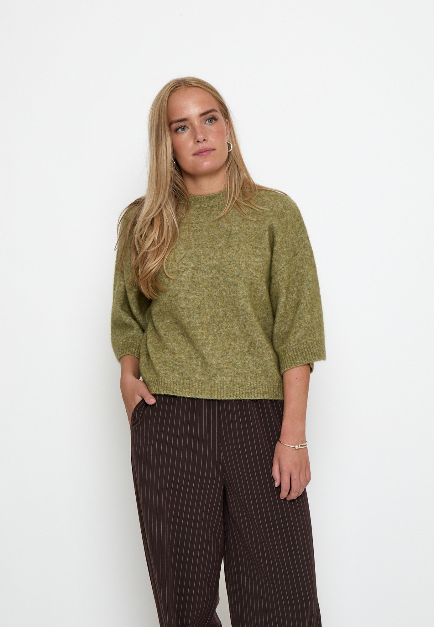 Minus MSCheryl Knit Pullover Pullover 449 Fir Green Melange