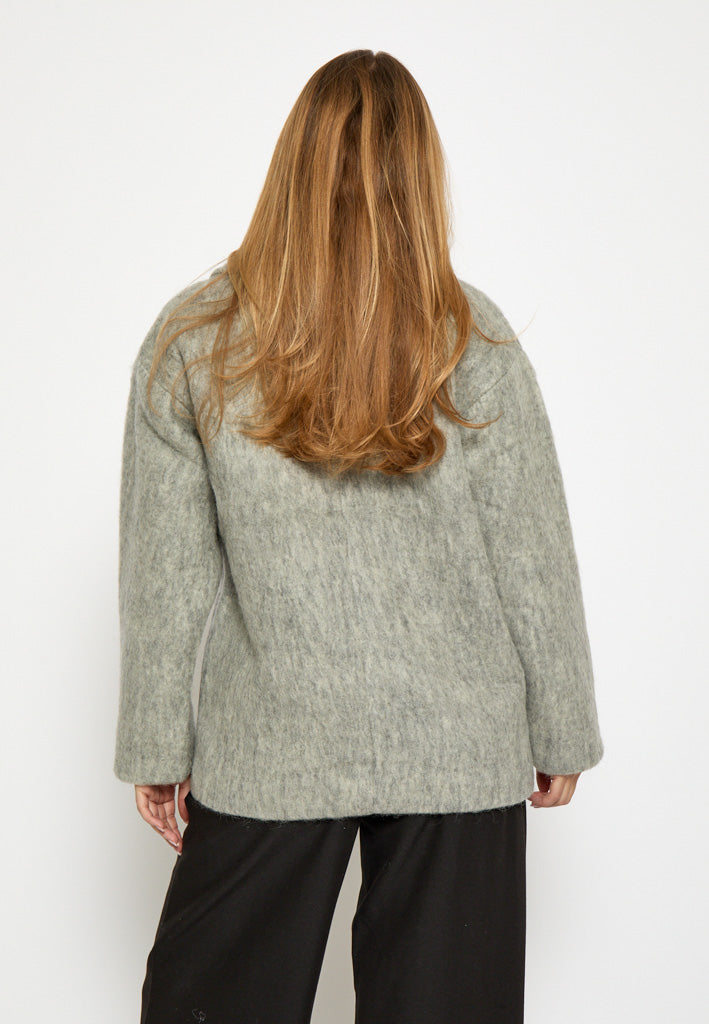 Minus MSClover Short Coat Coat 112M Light Grey Melange