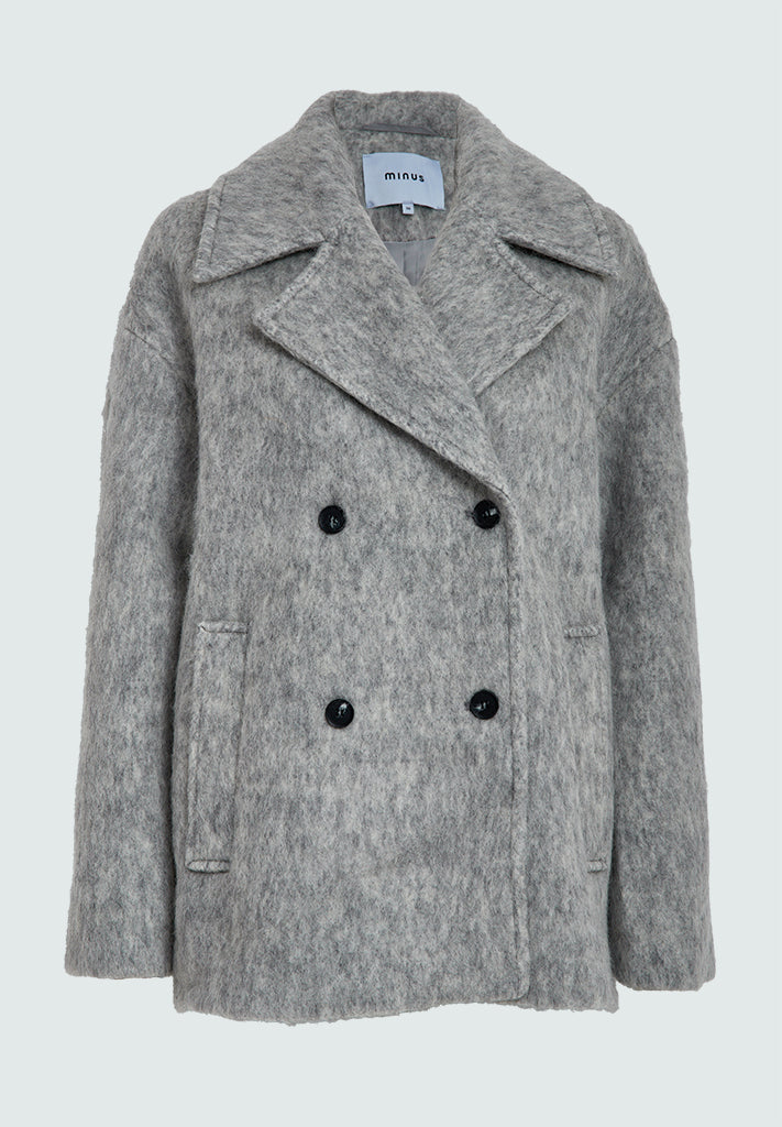 Minus MSClover Short Coat Coat 112M Light Grey Melange