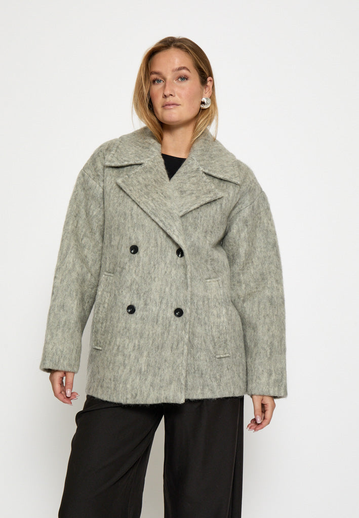Minus MSClover Short Coat Coat 112M Light Grey Melange
