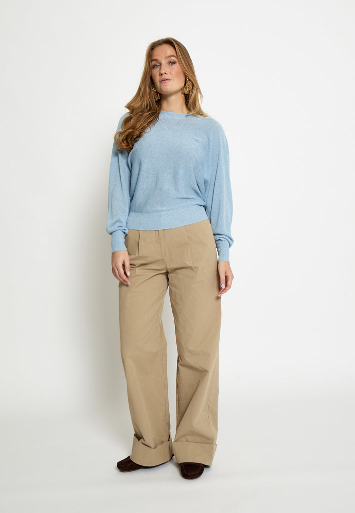 Minus MSDana Metallic Bat Sleeve Pullover Pullover 2284MET Skyway Blue Metal.