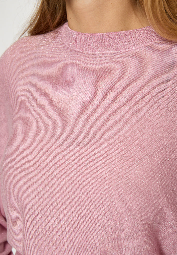 Minus MSDana Metallic Bat Sleeve Pullover Pullover 4019MET Prism Pink Metal.