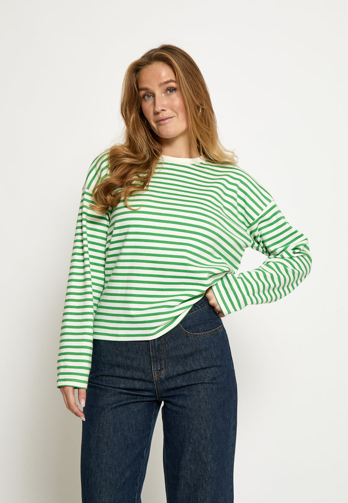 Minus MSDenisa Striped Long Sleeve T-shirt T-Shirt 3032S Greenbriar Stripe