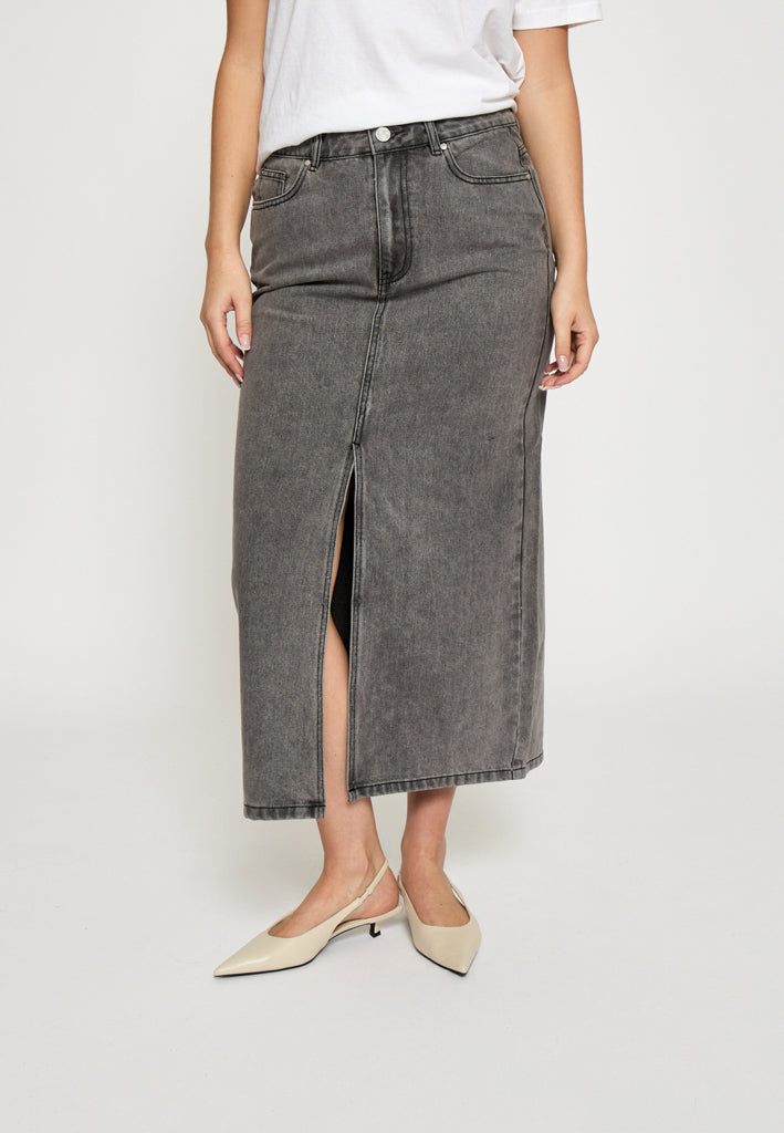 Minus MSDina Nova Midi Skirt Skirt 9300 LIGHT GREY WASH