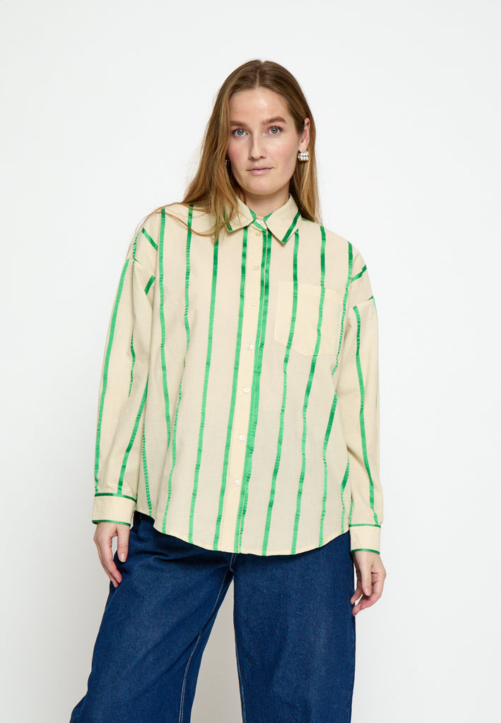 Minus MSEleni Oversize Shirt Shirt 3032S Greenbriar Stripe