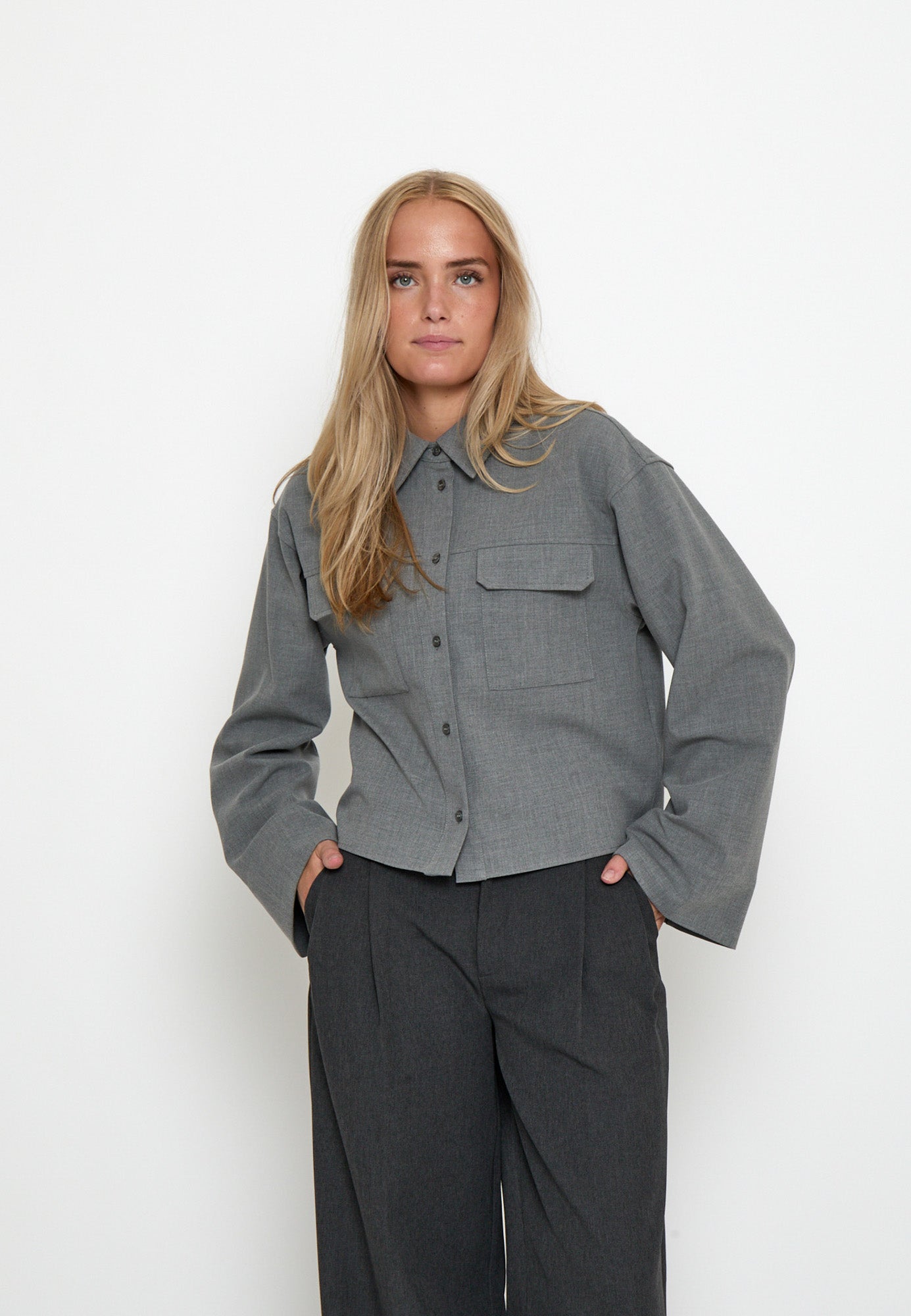 Minus MSEmilie Shirt Shirt 112M Light Grey Melange