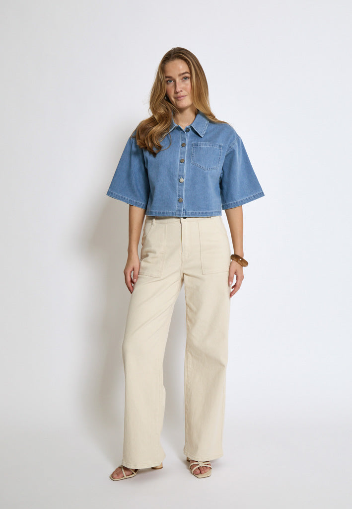 Minus MSEvina Cropped Shirt Shirt 001 Light Denim