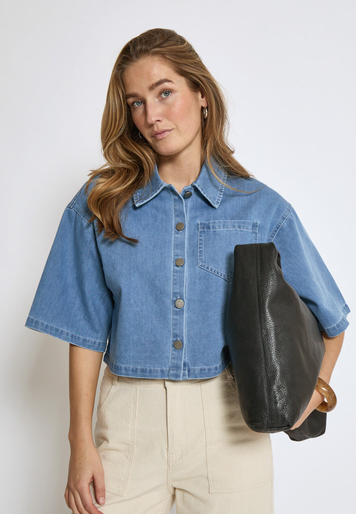 Minus MSEvina Cropped Shirt Shirt 001 Light Denim