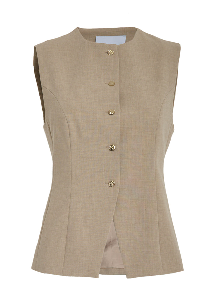 Minus MSFamey Vest Vest 9015 Sand Gray