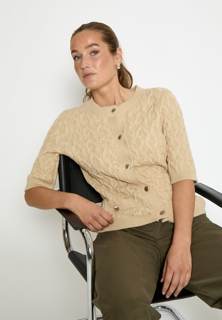 Minus MSFilucca Knit Cardigan Cardigans 9015 Sand Gray