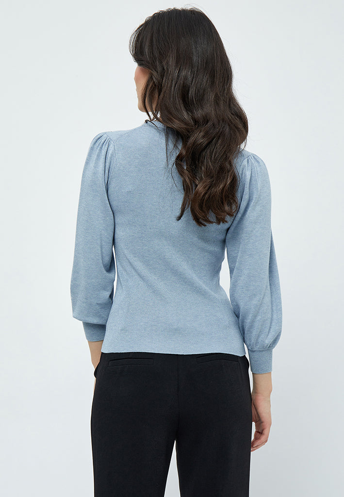 Minus MSGalvia 3/4 Sleeve Knit Pullover Pullover 500M Dusty Blue Melange