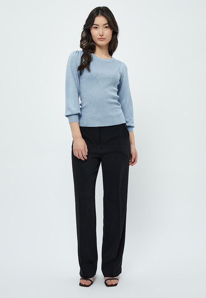 Minus MSGalvia 3/4 Sleeve Knit Pullover Pullover 500M Dusty Blue Melange