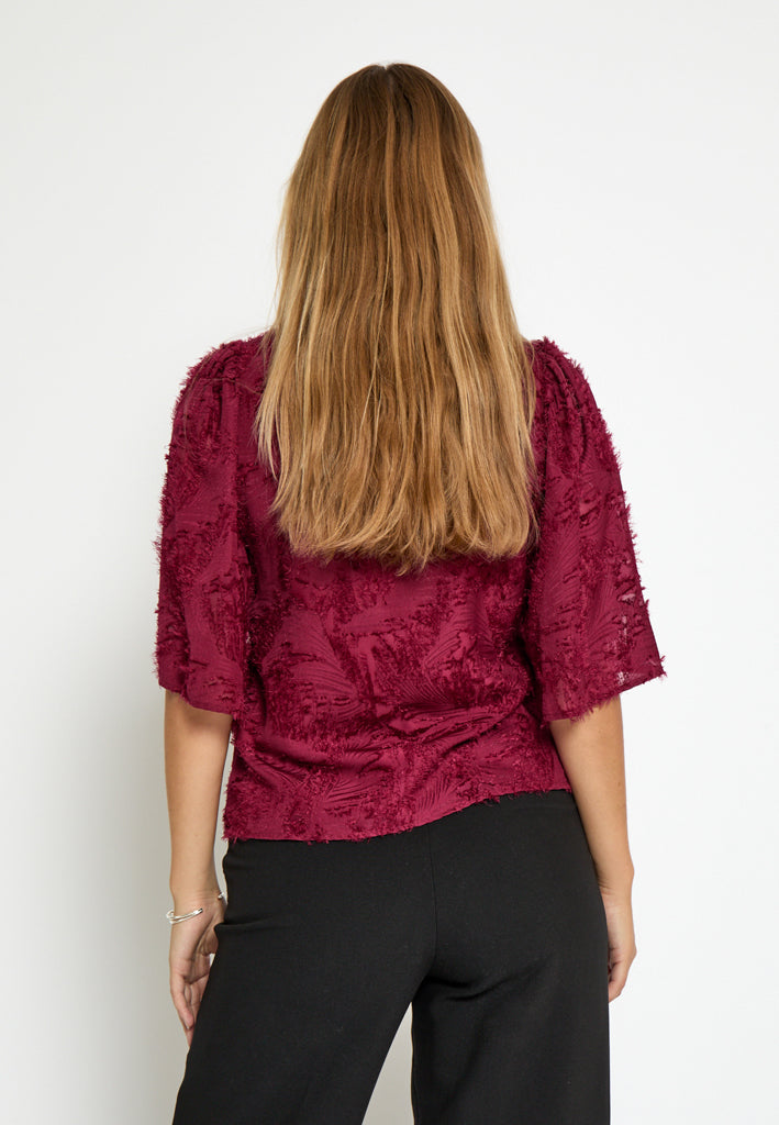 Minus MSHollie Short Sleeve Blouse Blouse 4072 Cordovan