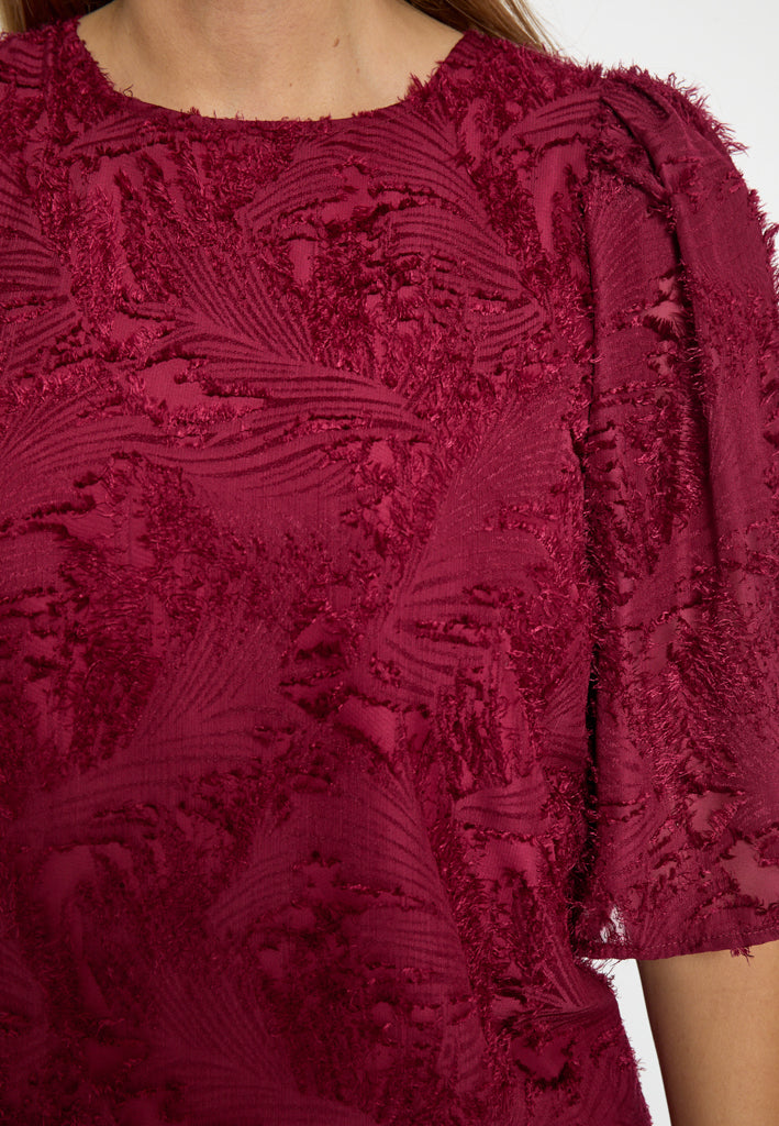 Minus MSHollie Short Sleeve Blouse Blouse 4072 Cordovan