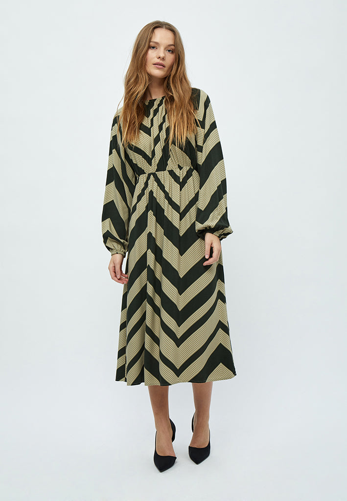 Minus MSJalia Balloon Midi Dress Dress 4112P Jungle Green Print