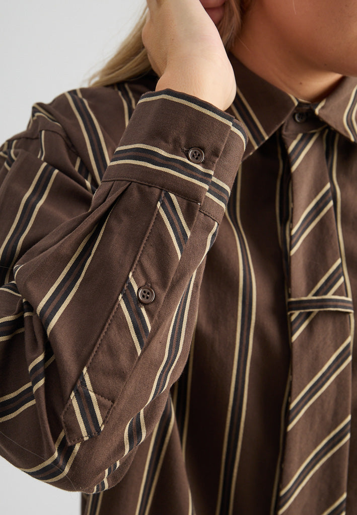 Minus MSJanine Shirt Shirt 3681S Tiramisu Striped