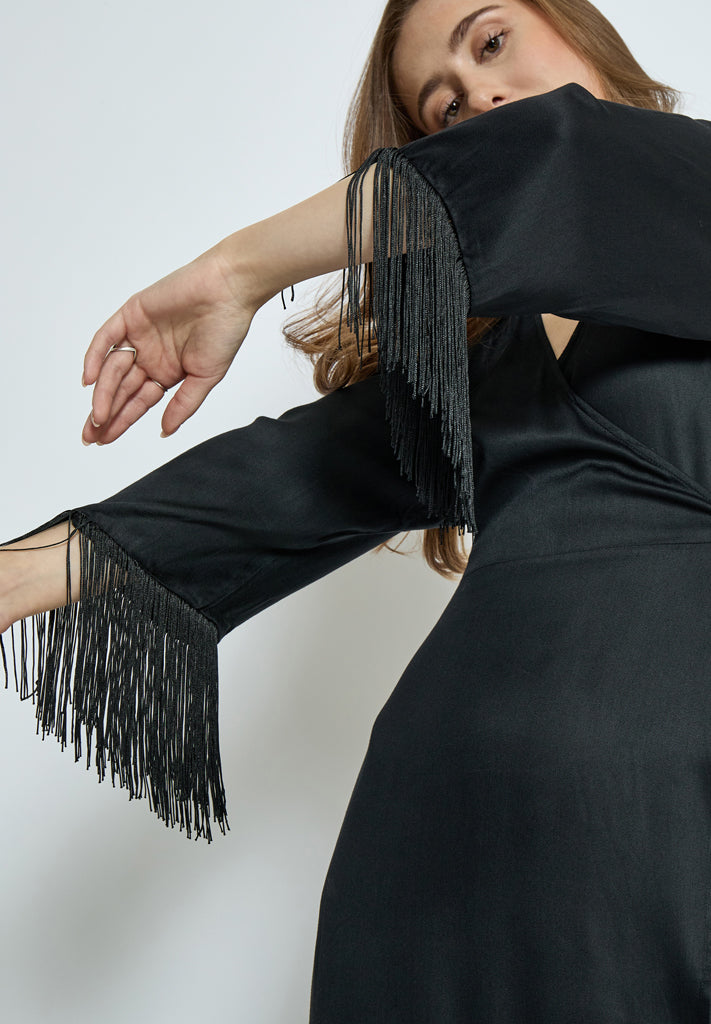 Minus MSJassie Solid Fringe Dress Dress 100 Black