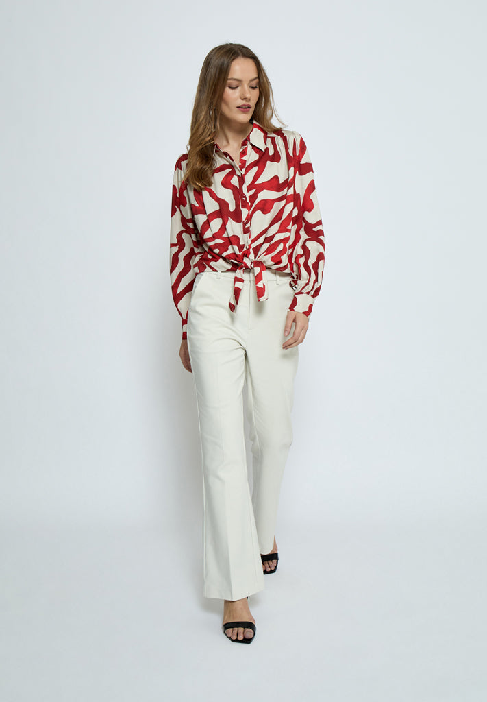 Minus MSJassie Tie Shirt Shirt 6990P Barn Red Print