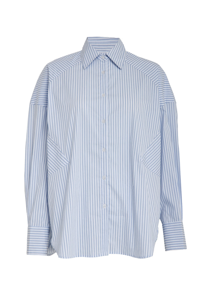 Minus MSJessa Striped Oversize Shirt Shirt 1025S Skyblue Stripe