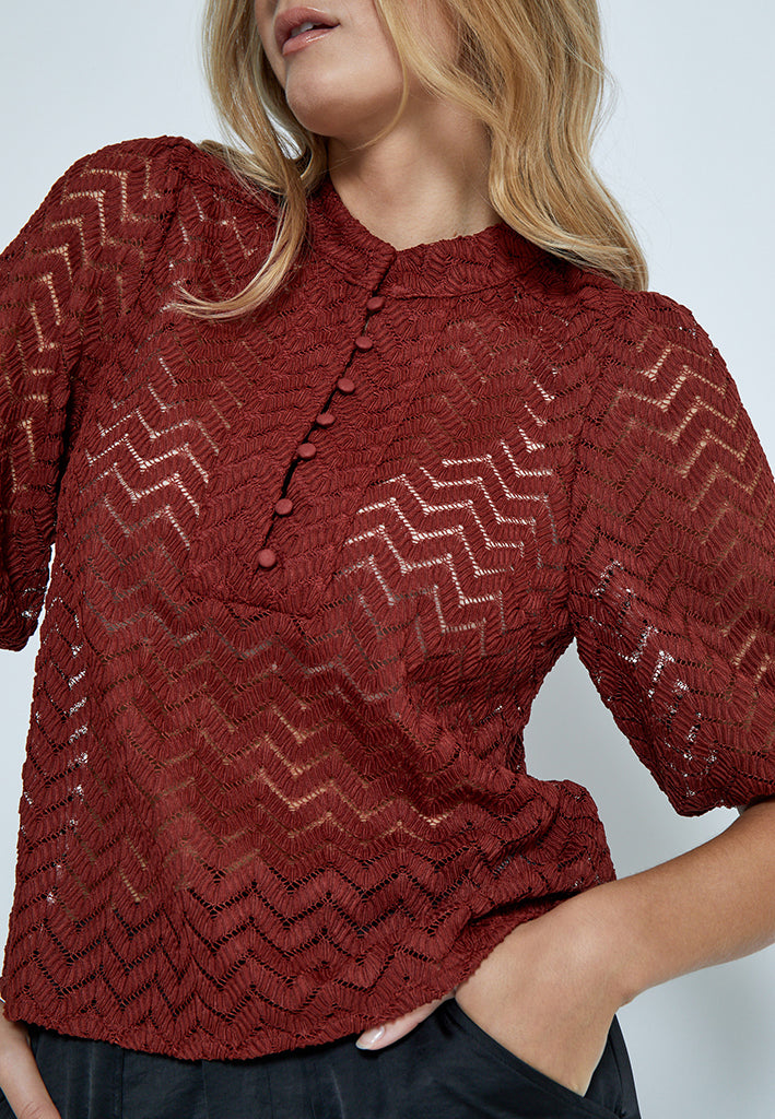 Minus MSJeva Blouse Blouse 5061 Madder Brown