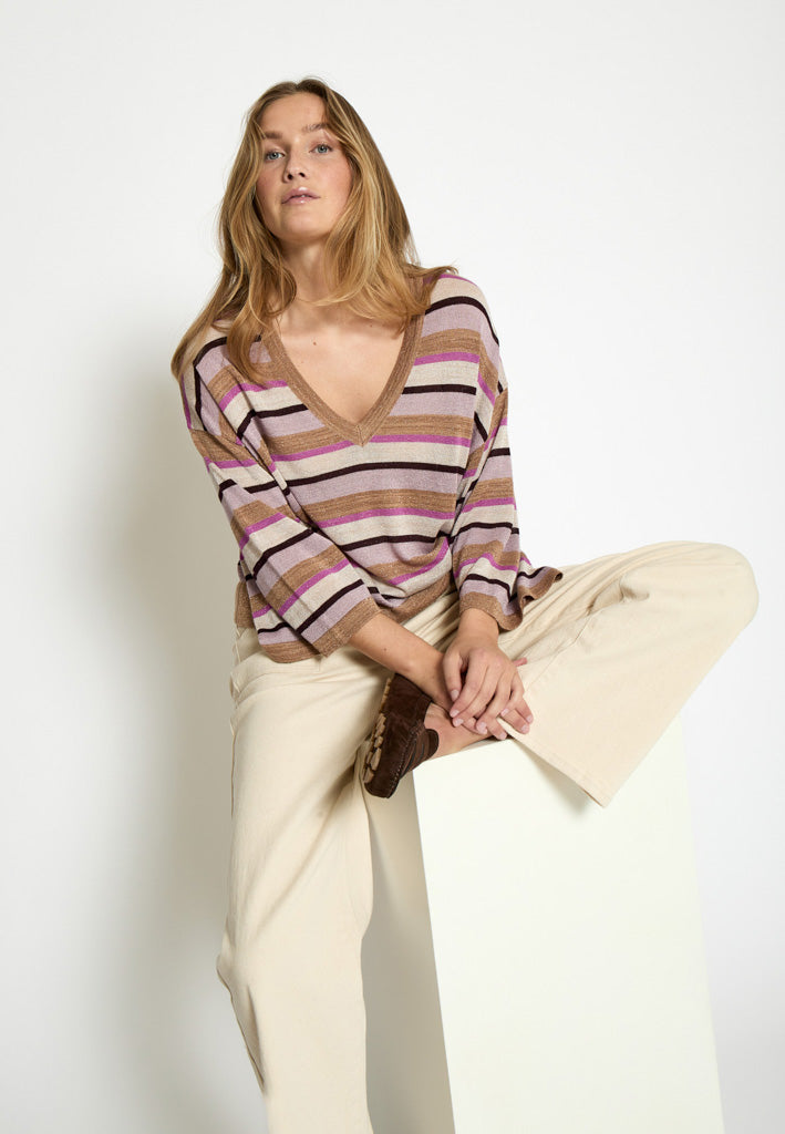 Minus MSJolina Knit Pullover Pullover 7032Met Mauve Orchid Metal.