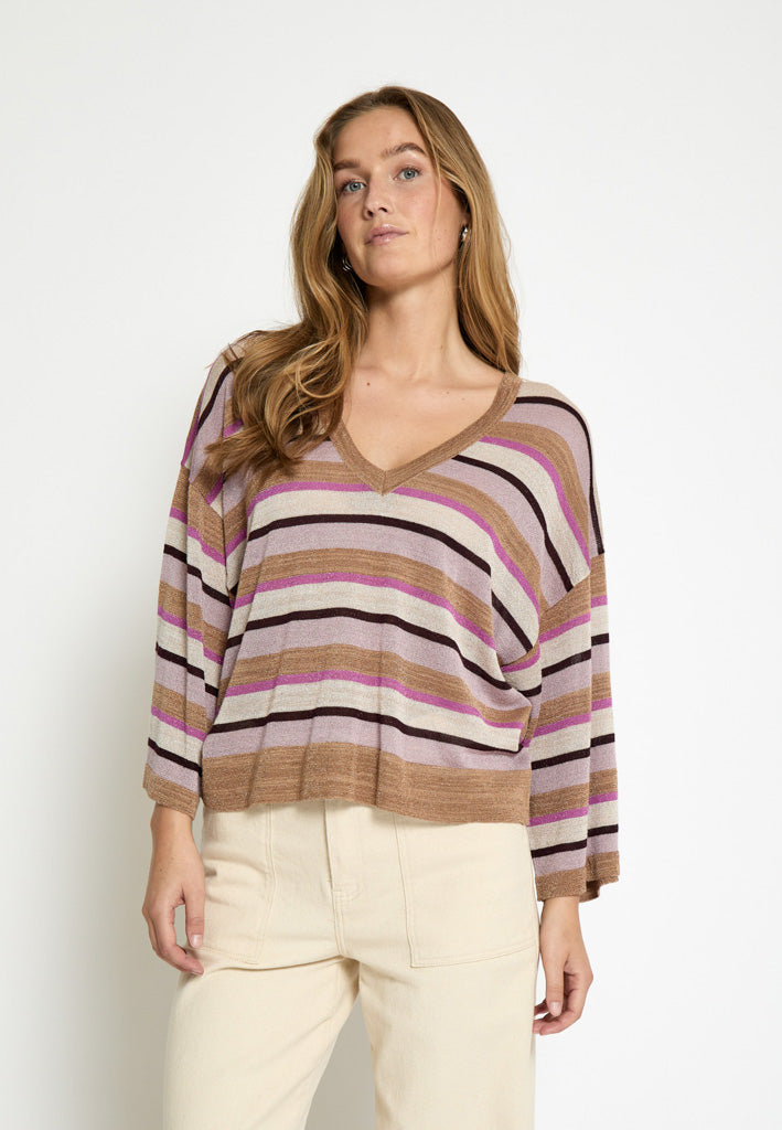 Minus MSJolina Knit Pullover Pullover 7032Met Mauve Orchid Metal.