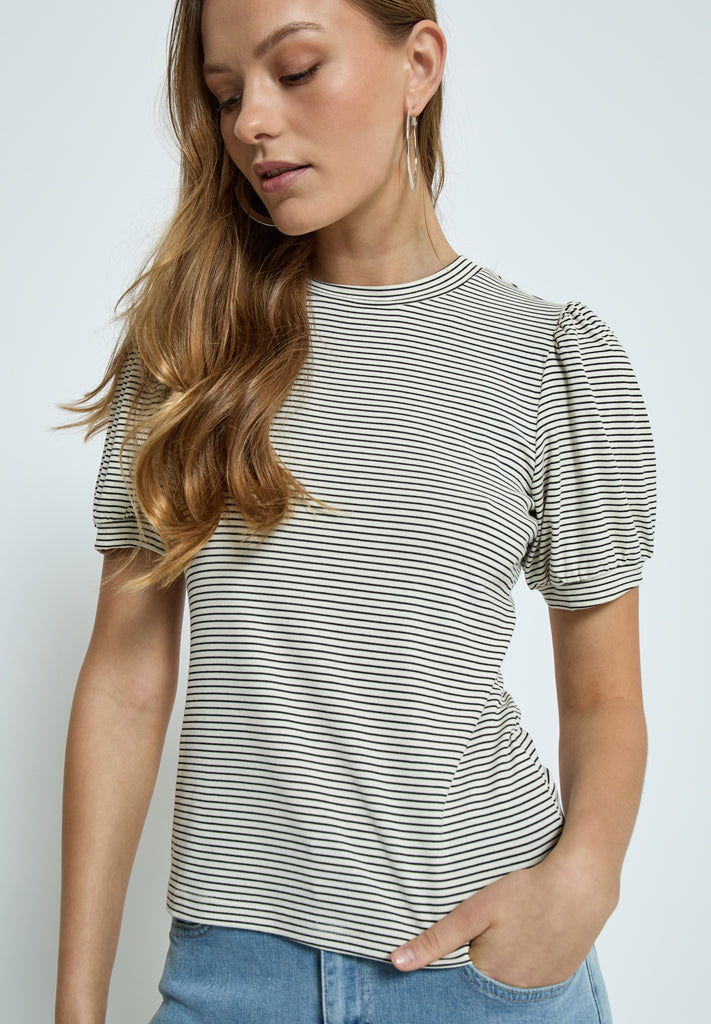 Minus MSJuma T-Shirt T-Shirt 235S Cloud Dancer Stripe