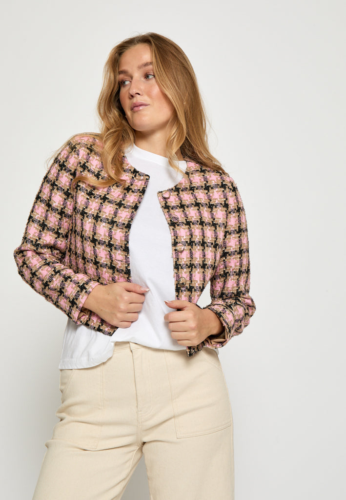 Minus MSJunia Short Jacket Jacket 4019C Prism Pink Checked