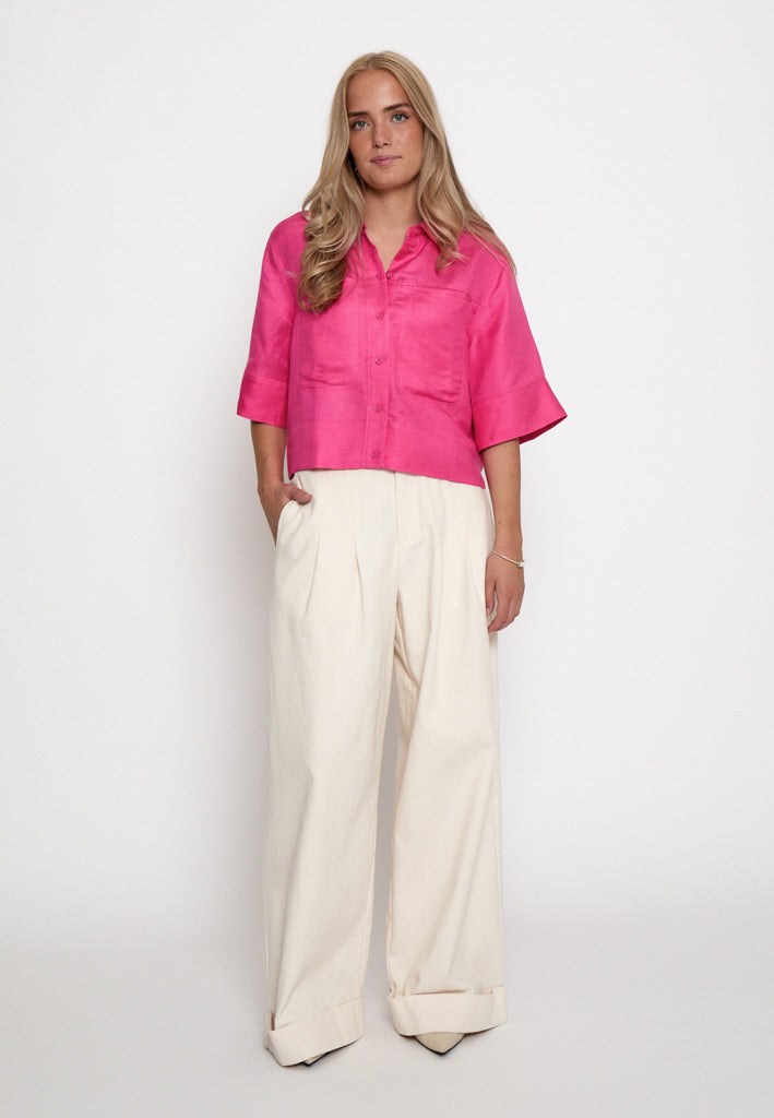 Minus MSJuno Cropped Linen Shirt Shirt 4021 Fandango Pink