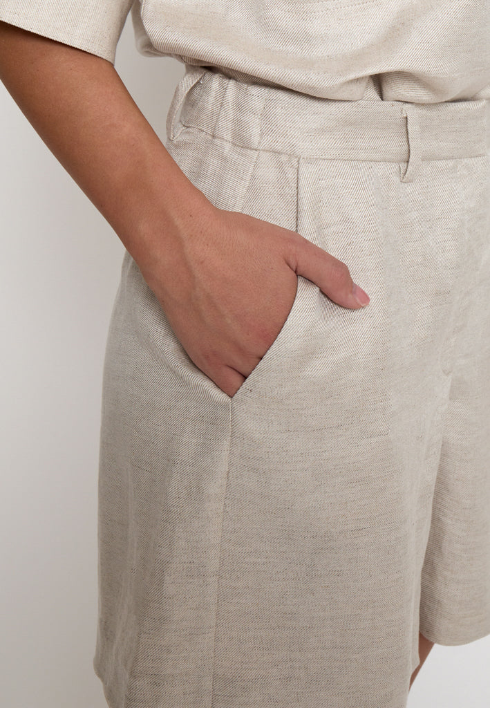 Minus MSJuno Linen Shorts Shorts 353M Nomad Sand Melange