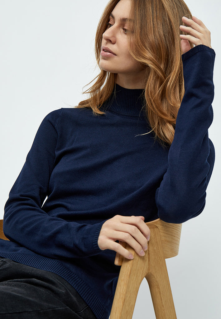 Minus MSLana Roll Neck Knit Pullover 5270 Black Iris
