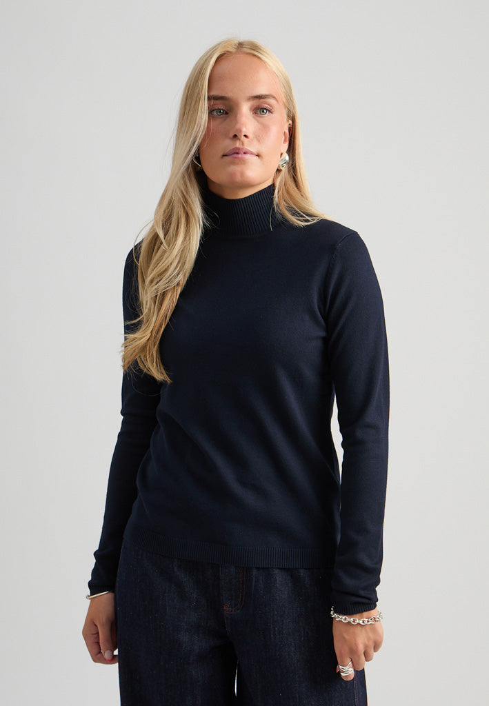Minus MSLana Roll Neck Knit Pullover 5270 Black Iris