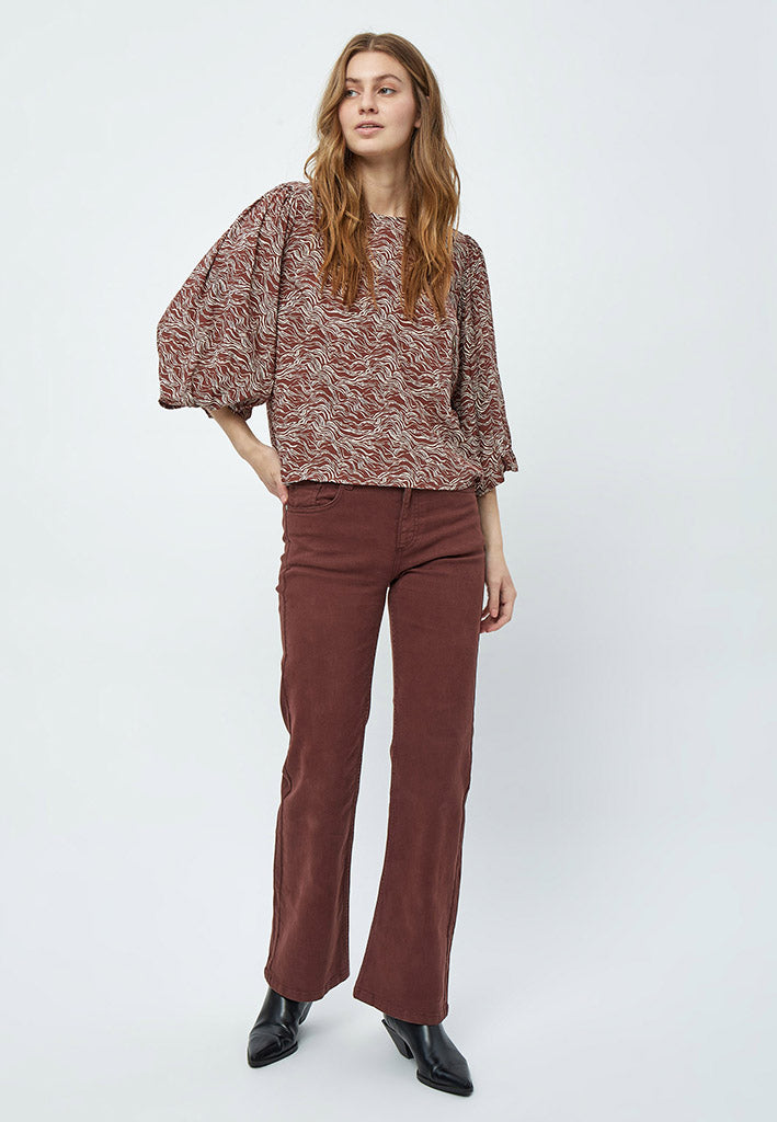 Minus MSLavena Balloon Blouse Blouse 5049P Dark Cinnamon PR