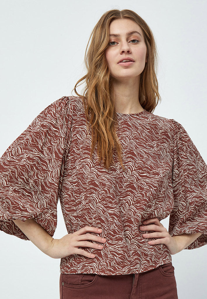 Minus MSLavena Balloon Blouse Blouse 5049P Dark Cinnamon PR
