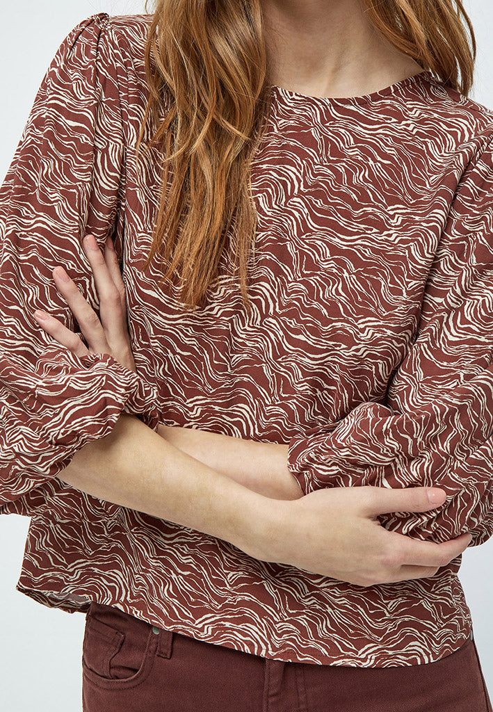 Minus MSLavena Balloon Blouse Blouse 5049P Dark Cinnamon PR