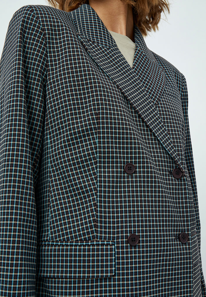 Minus MSLekira Blazer Blazer 9454C Slate Brown Checked