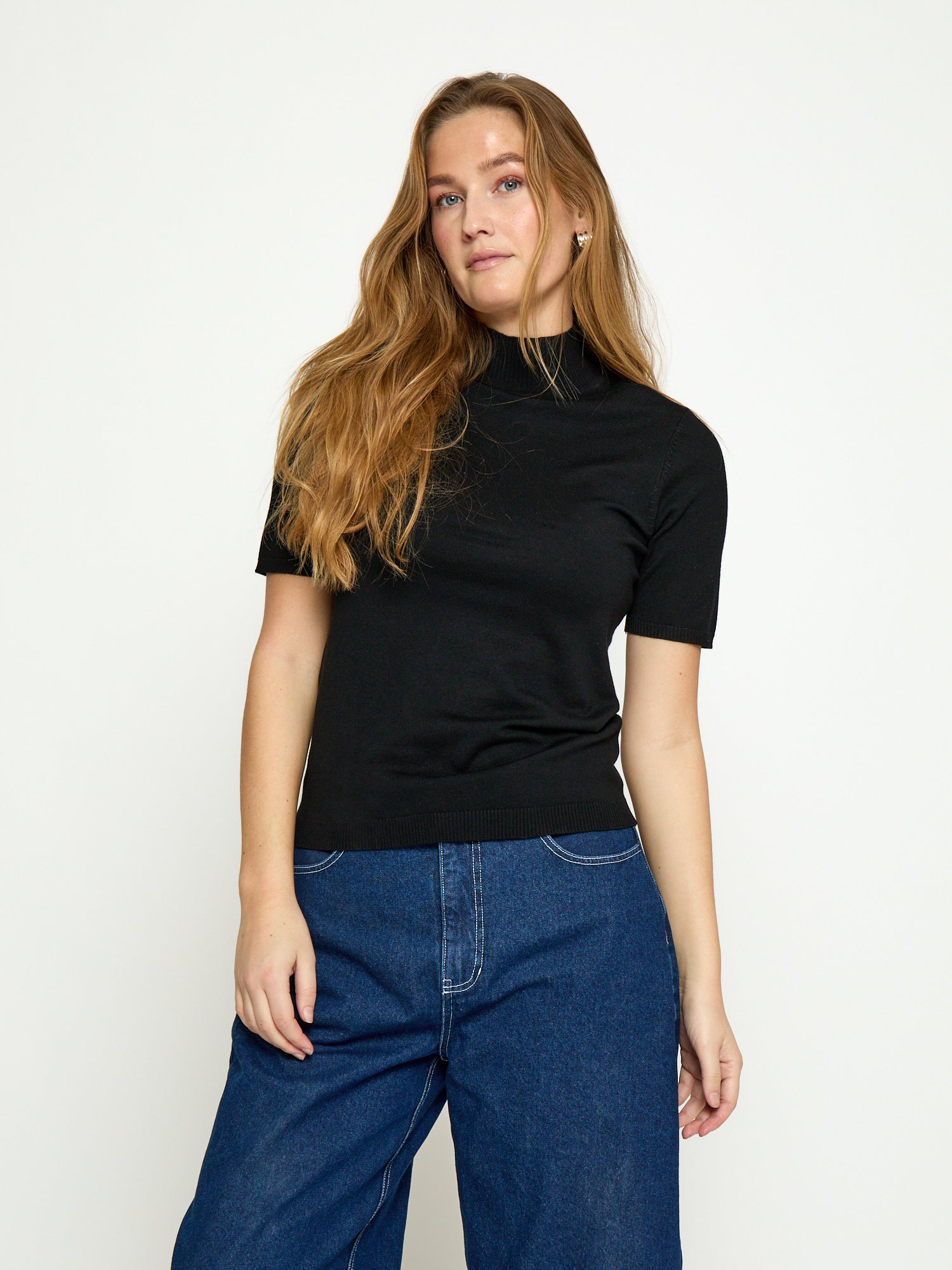 Minus MSLima Roll Neck Knit T-Shirt 100 Black