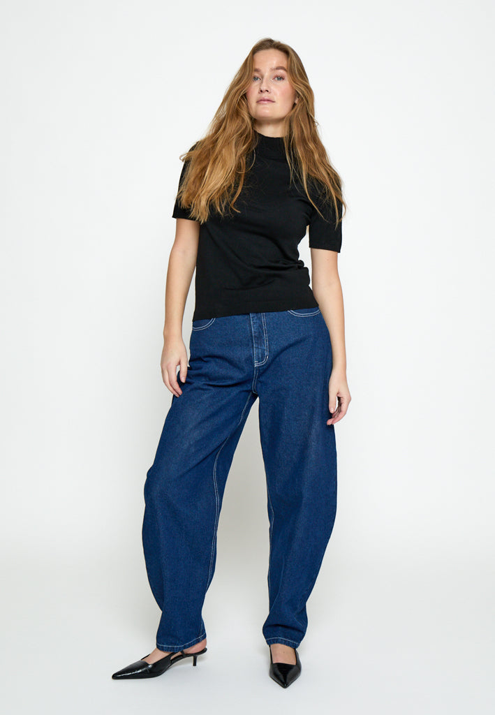 Minus MSLima Roll Neck Knit T-Shirt 100 Black