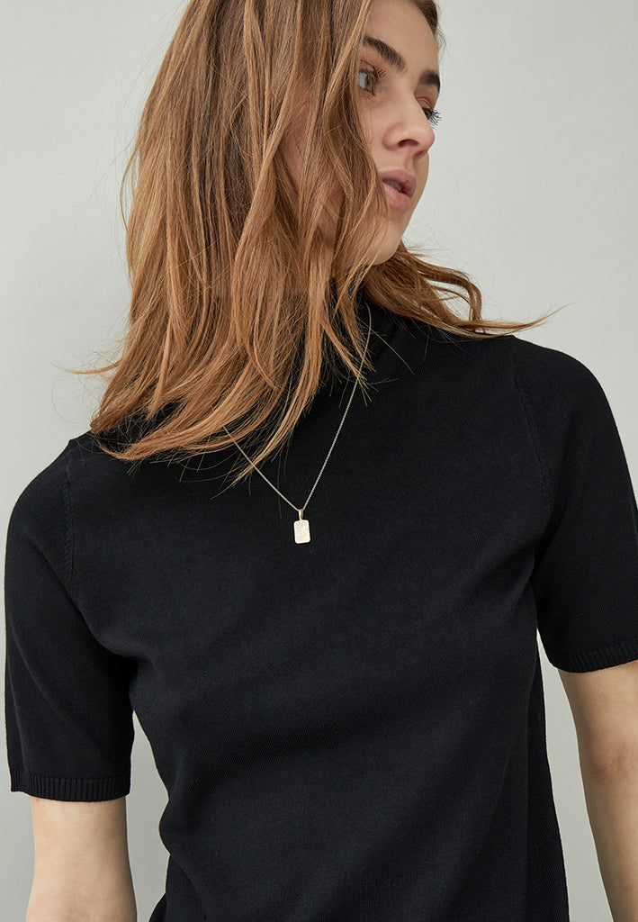 Minus MSLima Roll Neck Knit T-Shirt 100 Black